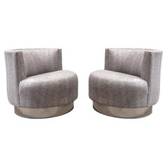Pair of "Mala" Style Swivel Chairs, after Franco Fraschini, 1970