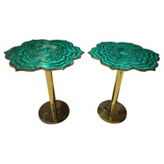 Pair Of Malachite And Bronze Tables