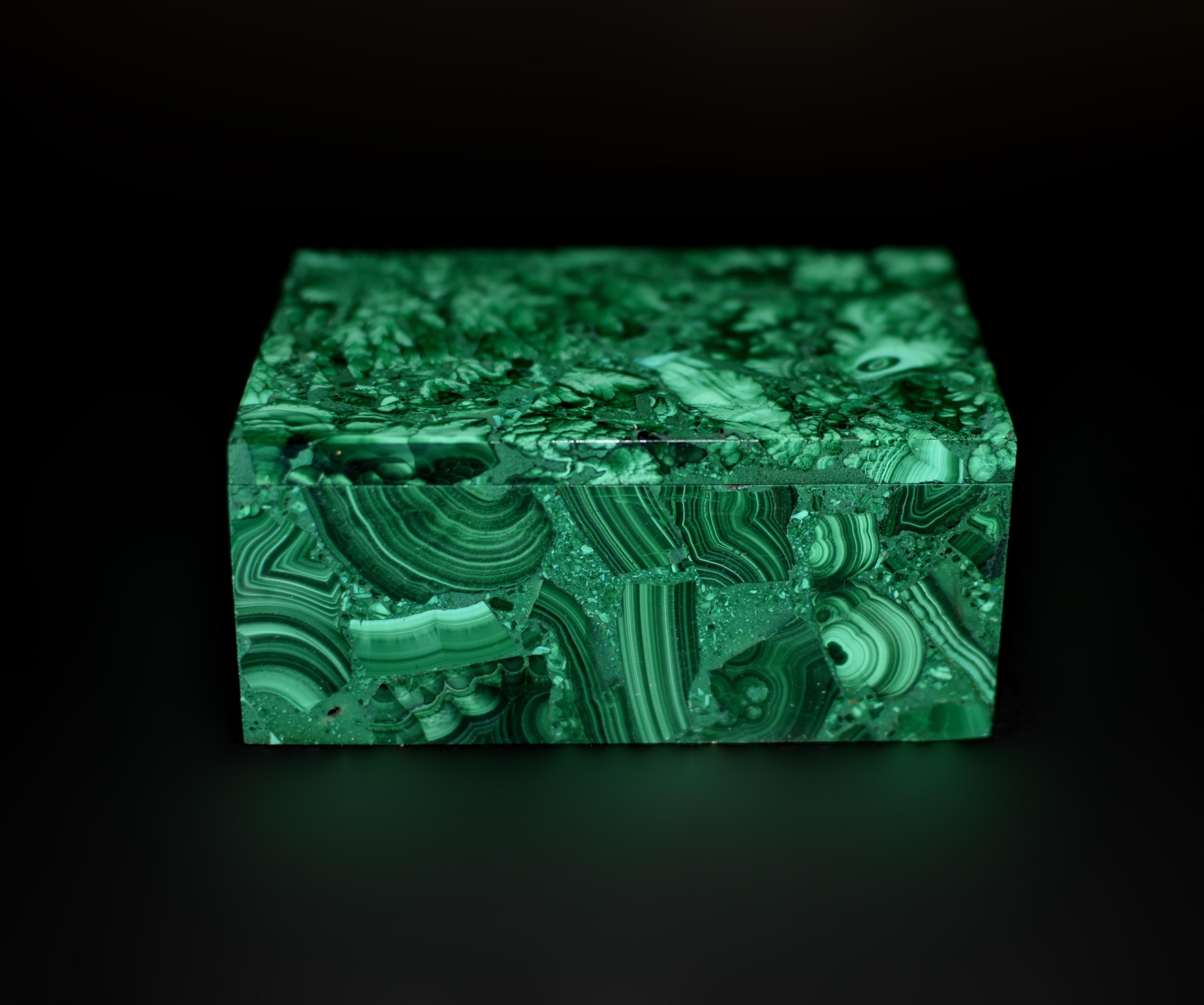 Pair of Malachite Jewelry Boxes Angel Eyes For Sale 7