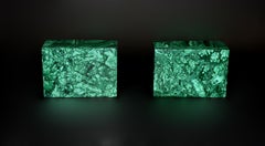 Par de Joyeros de Malaquita Ojos de Ángel