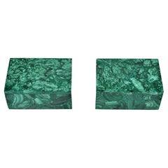 Pair of Malachite Jewelry Boxes 4" Angel Eyes