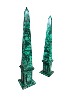 Coppia di obelischi in malachite, metà del XX secolo