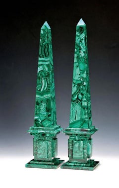 Pair of Malachite Obelisks (Russia) early 20th century