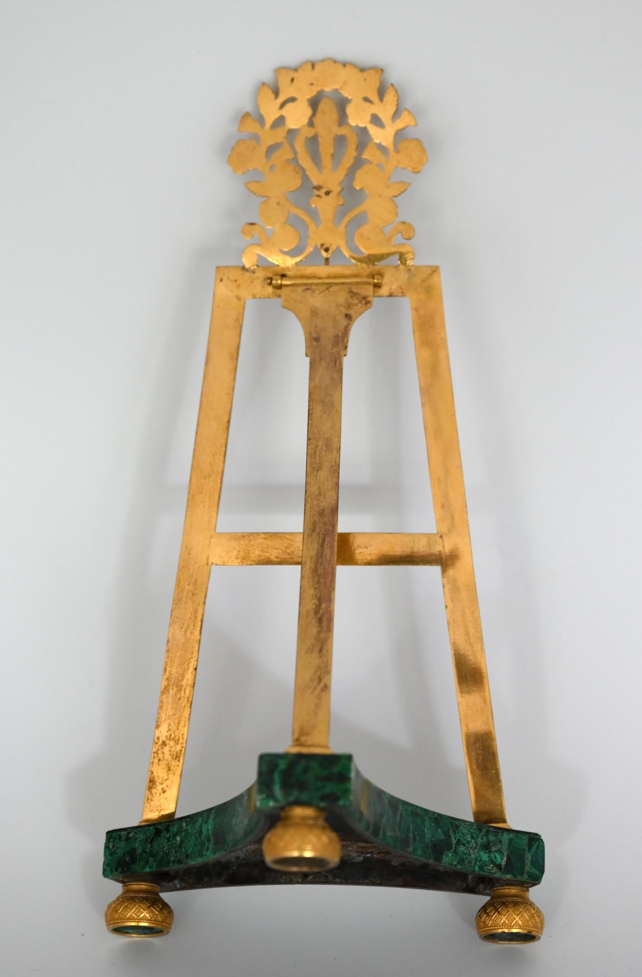 Pair of Malachite Stands, St.Petersburg Early 19th Century, Fire Gilded Bronze  2