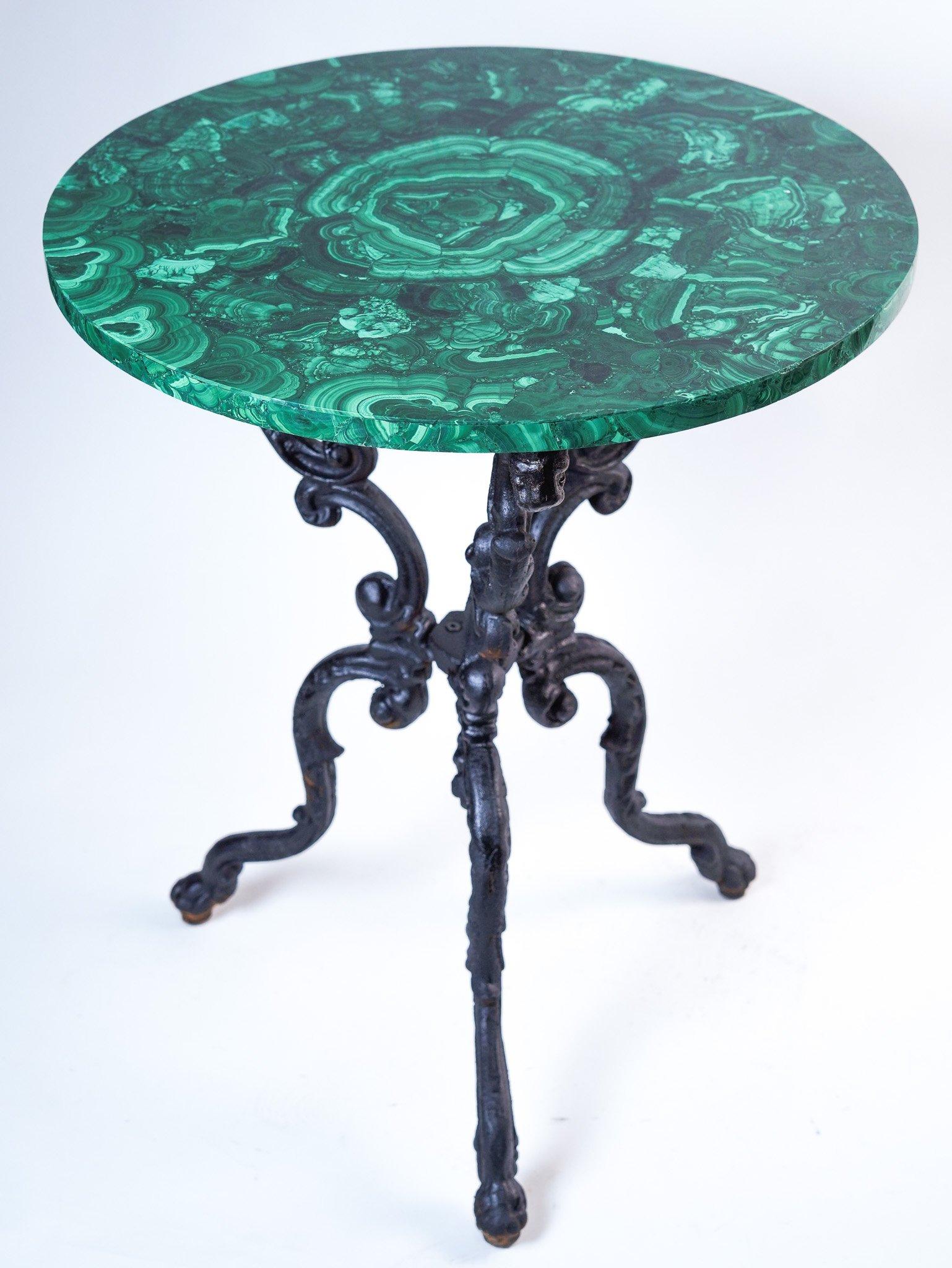 20th Century Pair of malachite tables For Sale