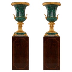 Pair of Malachite Vases