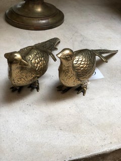 Pair of Male and Female Brass Birds