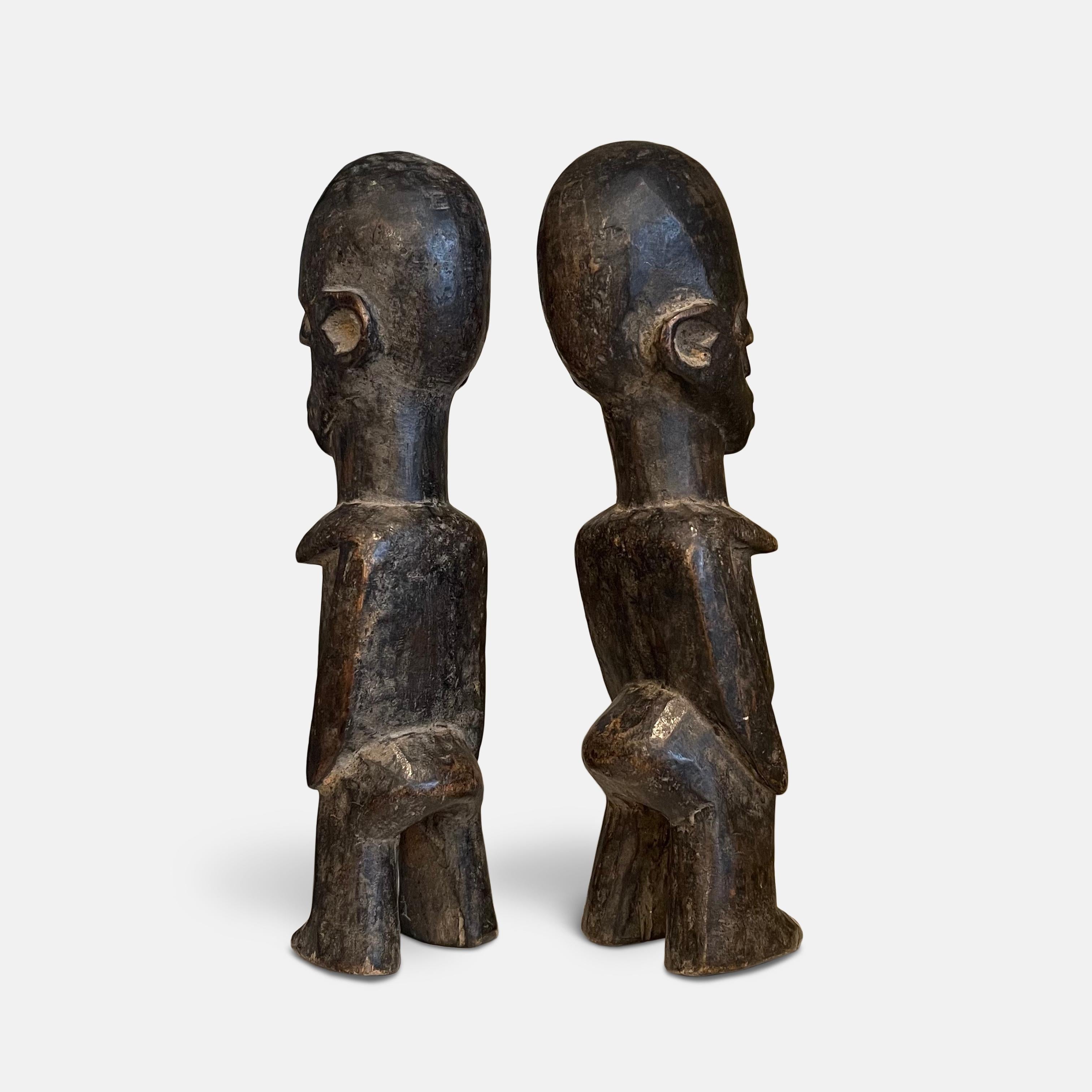 Pair of Male and Female Lobi Bateba Statues, Burkina Faso, Early 20th Century In Good Condition In London, GB