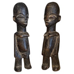 Pair of Male and Female Lobi Bateba Statues, Burkina Faso, Early 20th Century