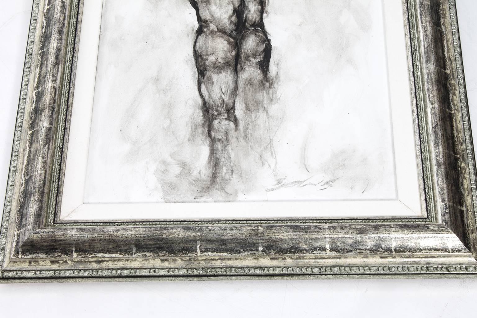 Mid-Century Modern Pair of Male Nude Drawings by Ed Eller For Sale