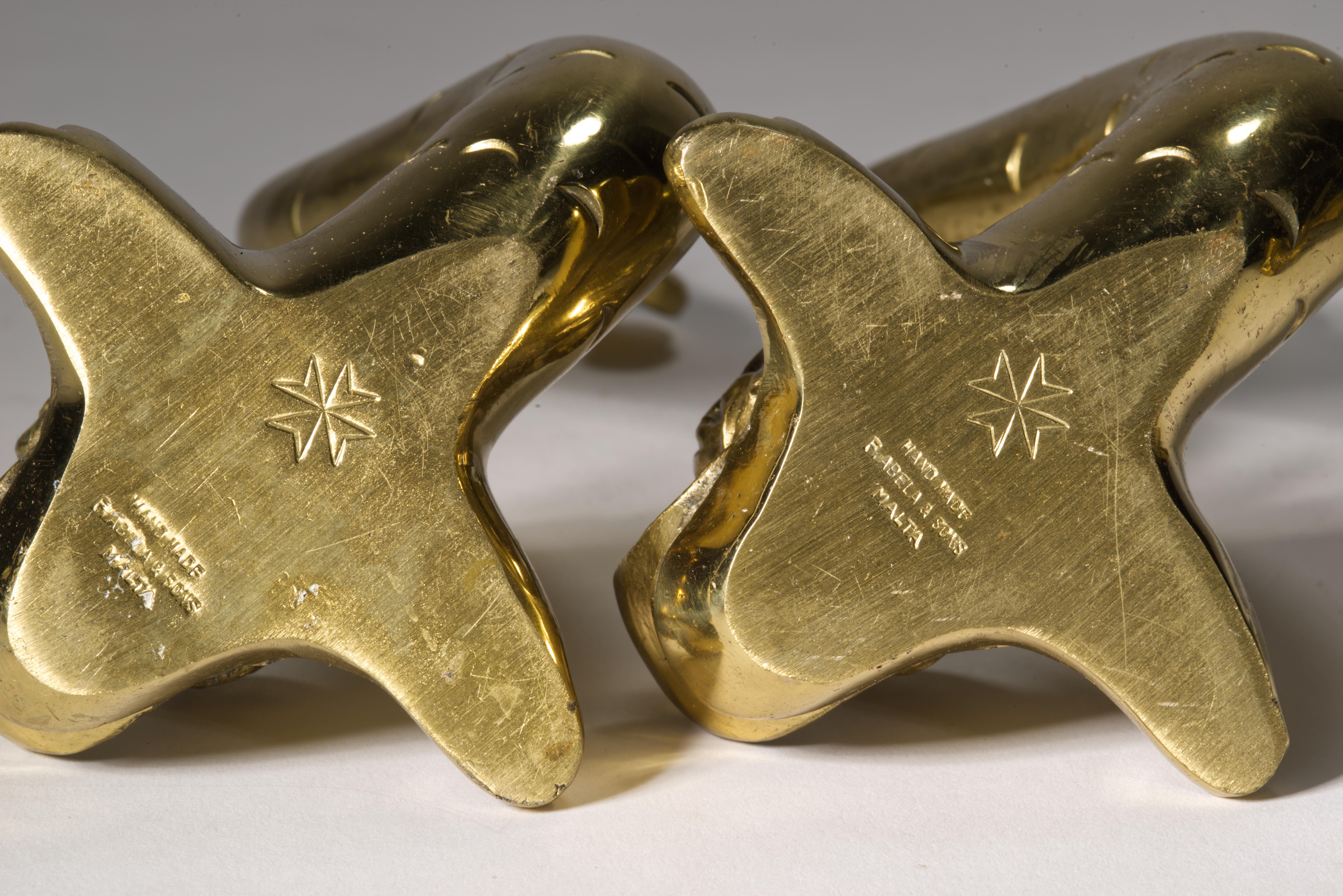 Pair of Maltese Art Deco Bronze Dolphin Bookends or Sculptures For Sale 3