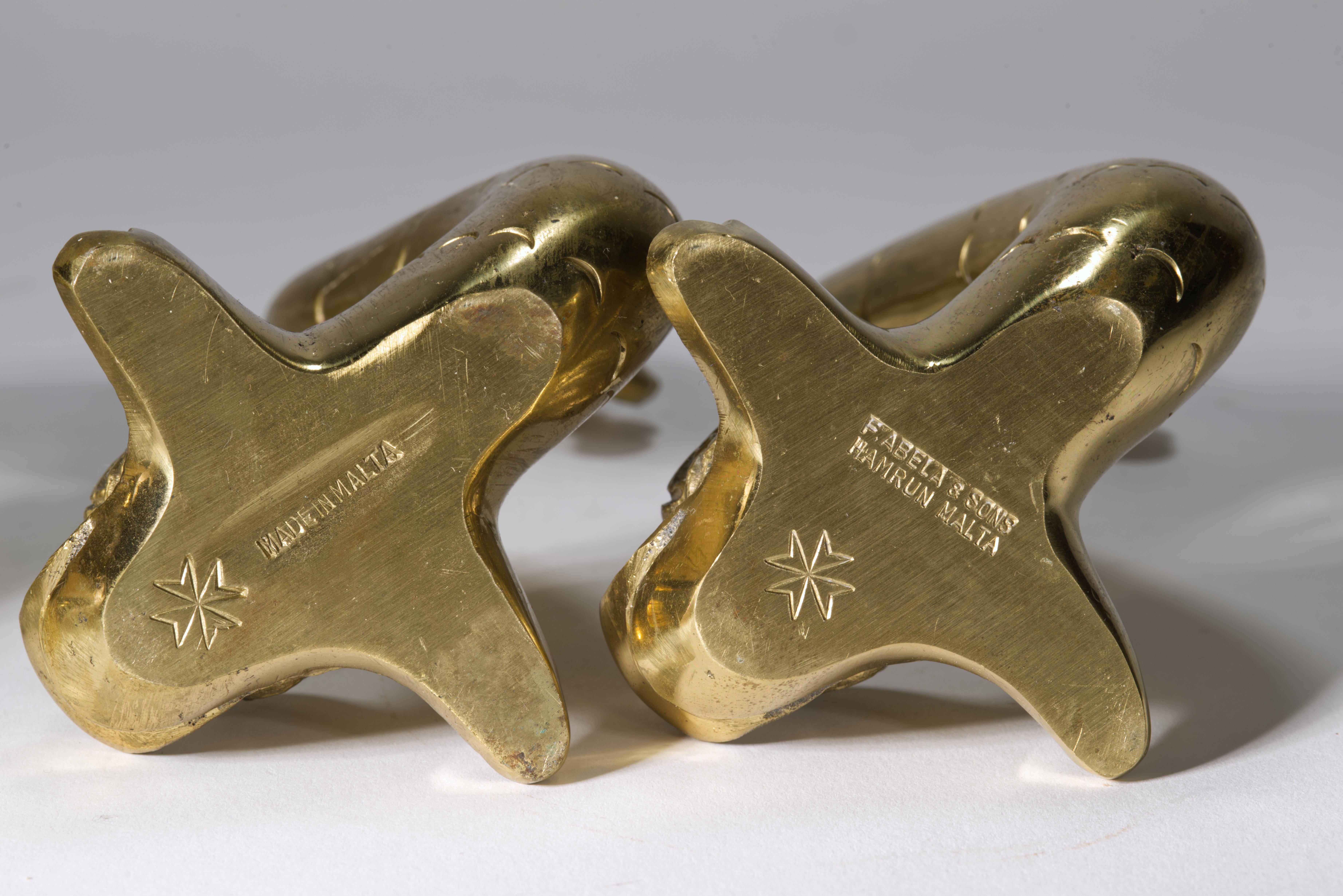Pair of Maltese Art Deco Bronze Dolphin Bookends or Sculptures For Sale 4