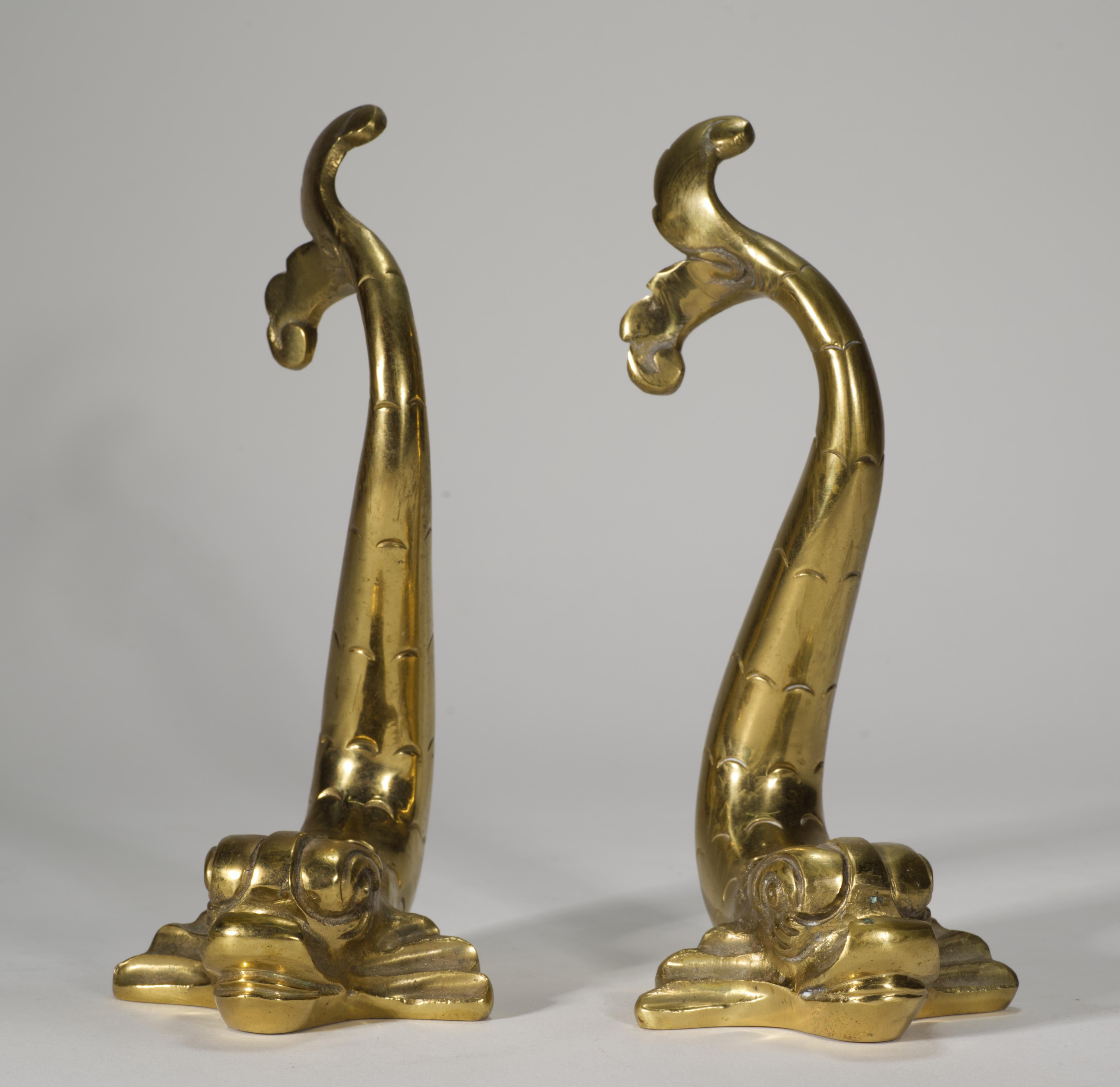 Pair of Maltese Art Deco Bronze Dolphin Bookends or Sculptures In Good Condition For Sale In Clifton Springs, NY