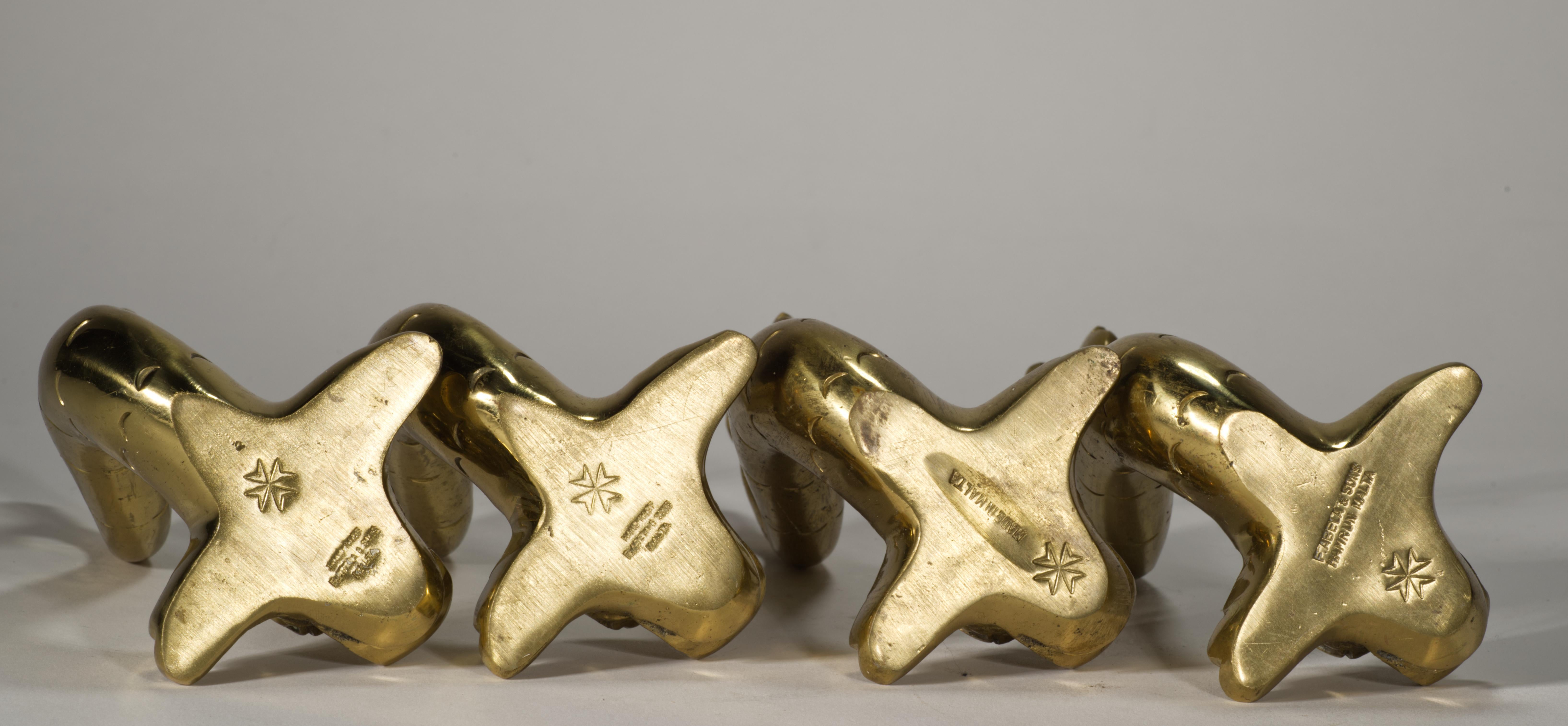 Pair of Maltese Art Deco Bronze Dolphin Bookends or Sculptures For Sale 1