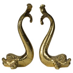 Pair of Maltese Art Deco Bronze Dolphin Bookends or Sculptures