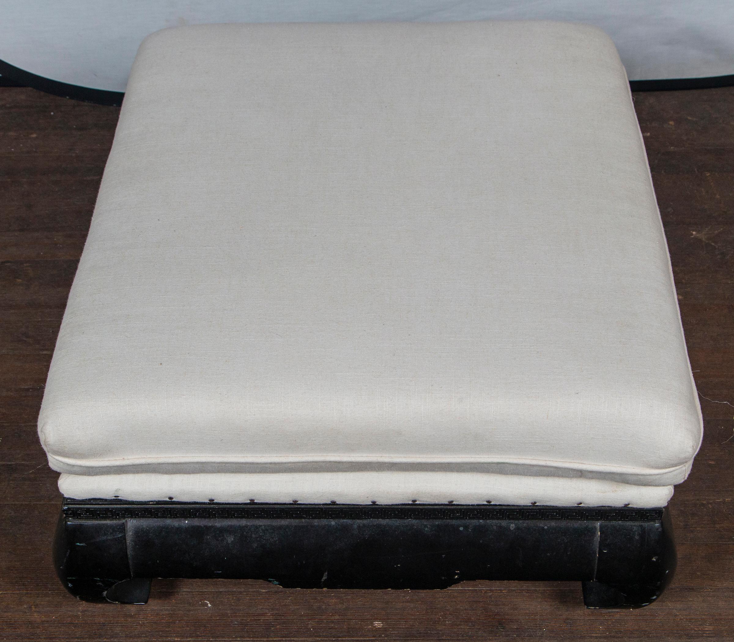 Mid-20th Century Pair of Mandarin/Asian Upholstered Ottomans For Sale