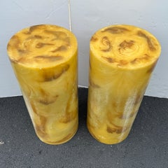 Paar Mango gefärbt Trick Acryl Sockel Pflanze zylindrische Ständer