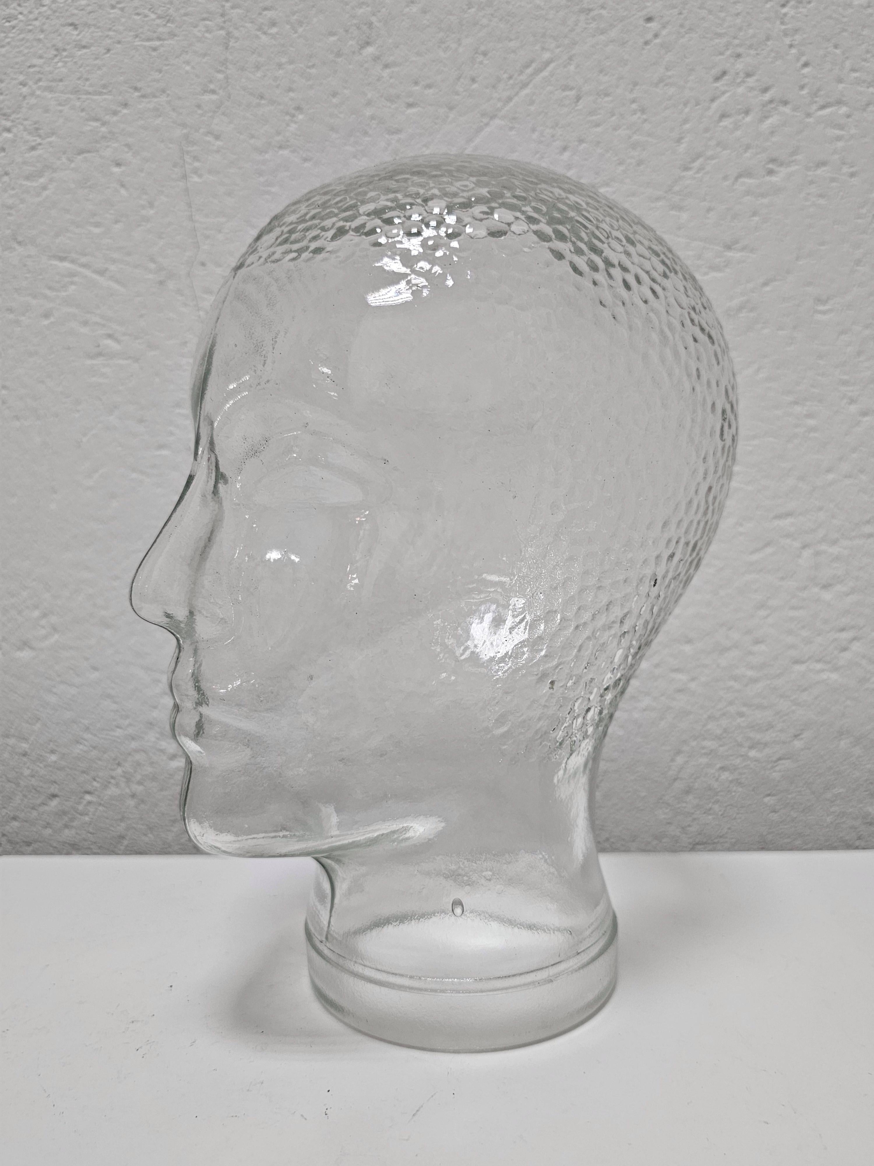 Pair of Mid Century Modern Mannequin Glass Heads, Italy 1960s For Sale 1