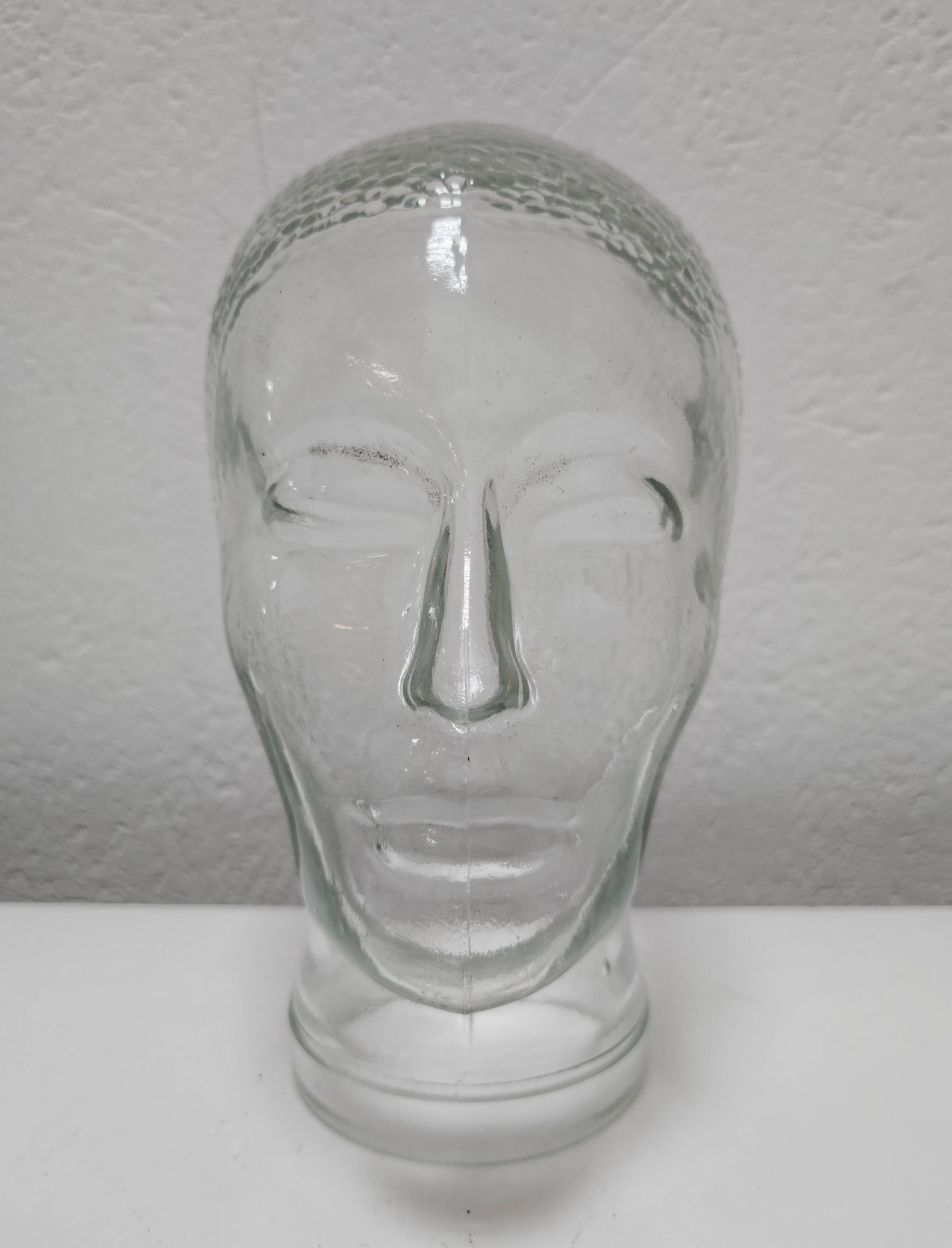 Pair of Mid Century Modern Mannequin Glass Heads, Italy 1960s For Sale 3