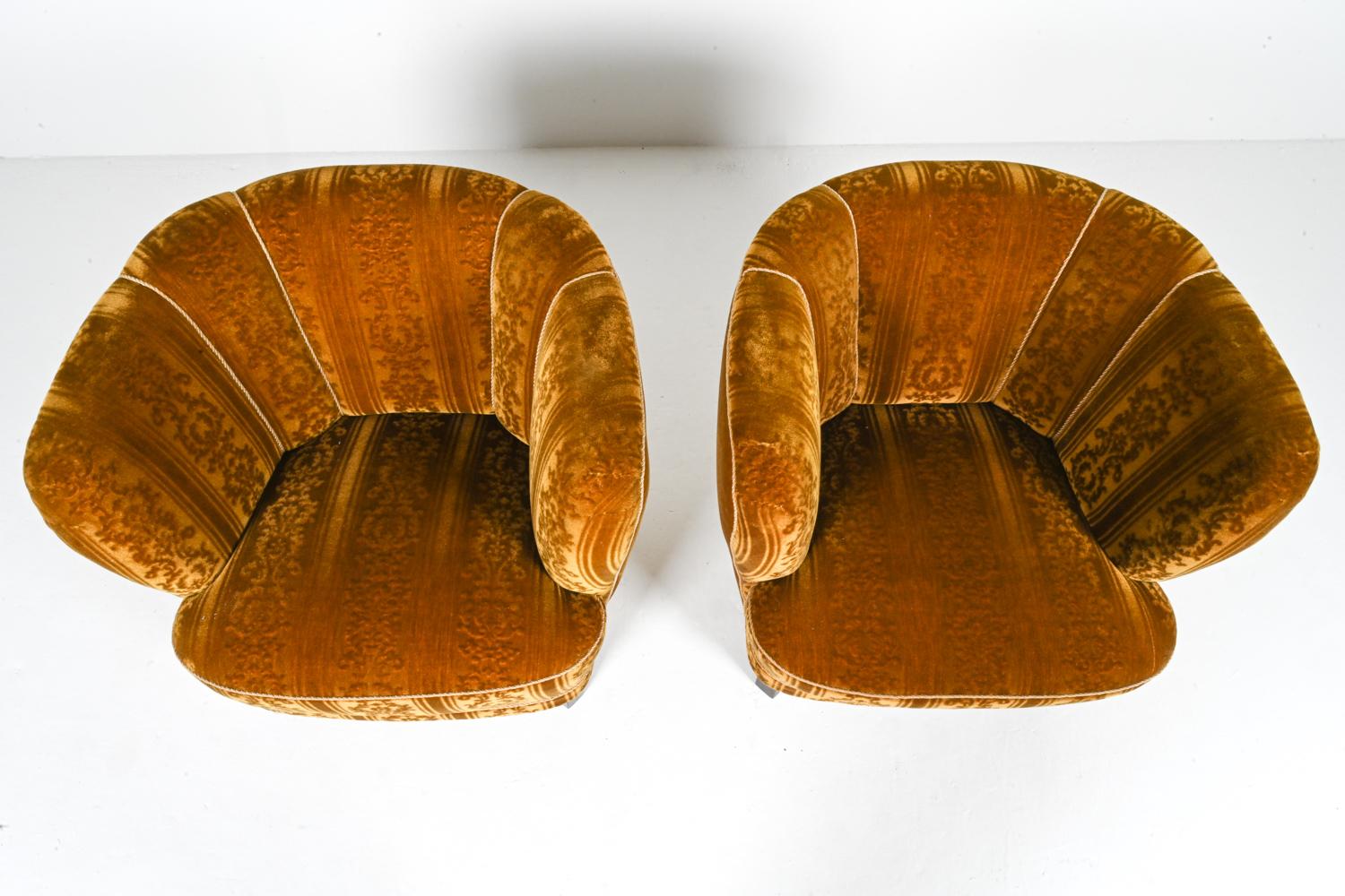 Danish Pair of Manner of Viggo Boesen Lounge Chairs by Slagelse, c. 1940's For Sale