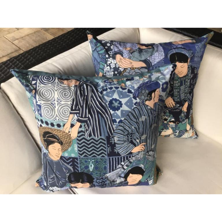 Paire de coussins de toilette multicolores Manuel Canovas 