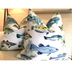 Pair of Manuel Canovas “fidji” Tropical Indoor/Outdoor Down-Filled Pillows