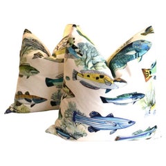 Coppia di cuscini tropicali da interno/esterno con imbottitura in piuma d'oca di Manuel Canovas "fidji