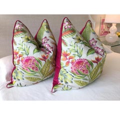 Pair of Manuel Canovas “Laly” in Hibiscus Pillows
