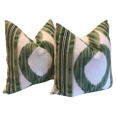 Coppia di cuscini in lino Manuel Canovas Zarina Emerald Green & White