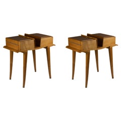 Paar Nachttische aus Ahornholz von Maxime Old, Frankreich (um 1940) - beidseitig offen