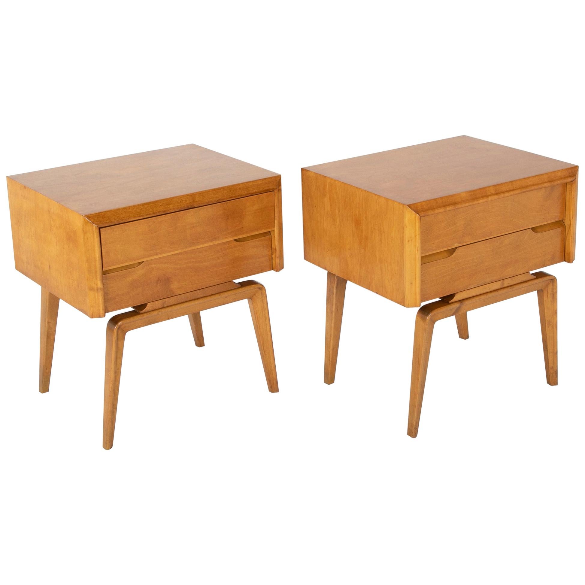 Pair of Maple Side Tables Designed by Edmond Spence