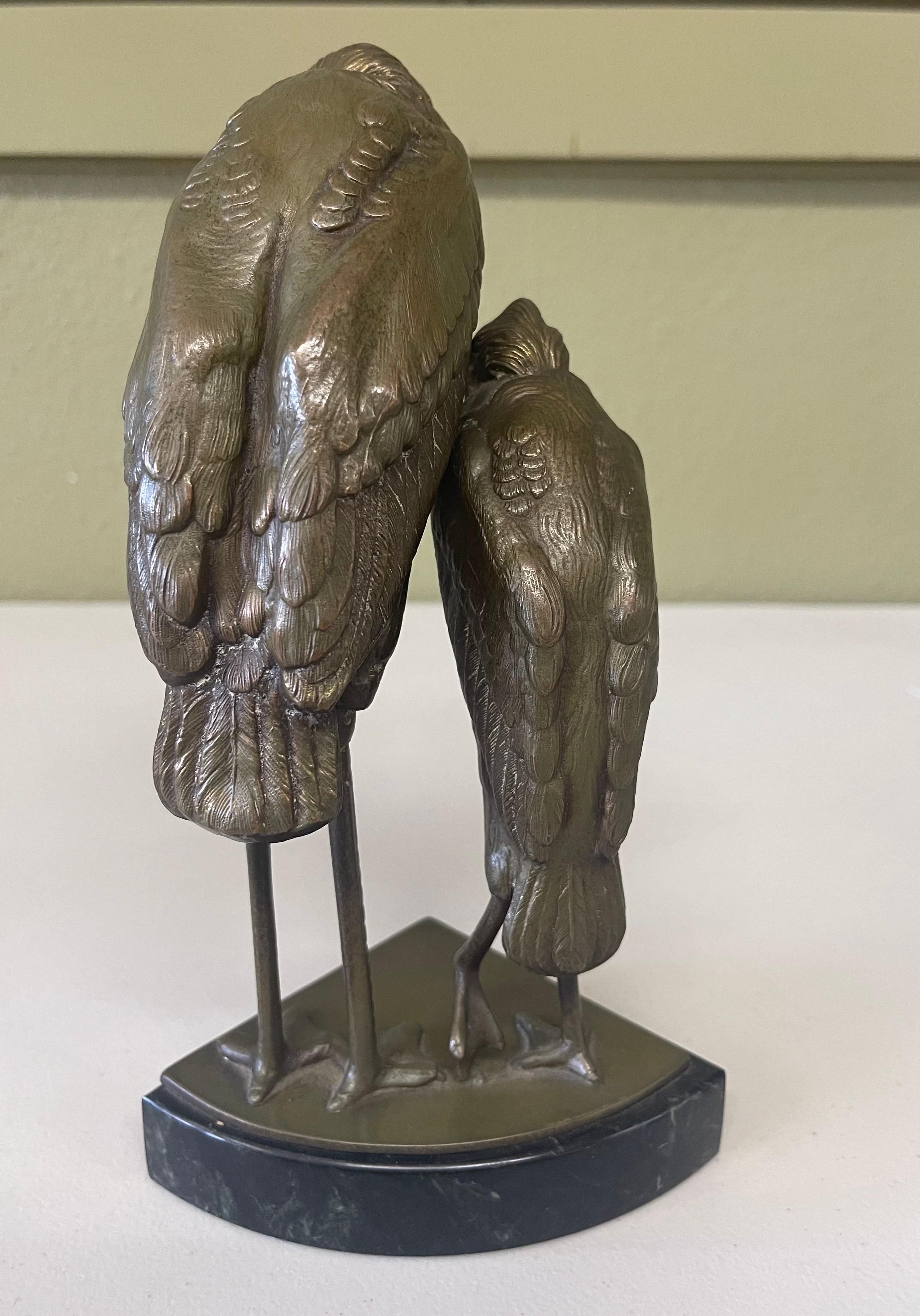 Pair of Marabou Stork Art Deco Bookends in the Style of Marcel-Andre’ Bouraine 5