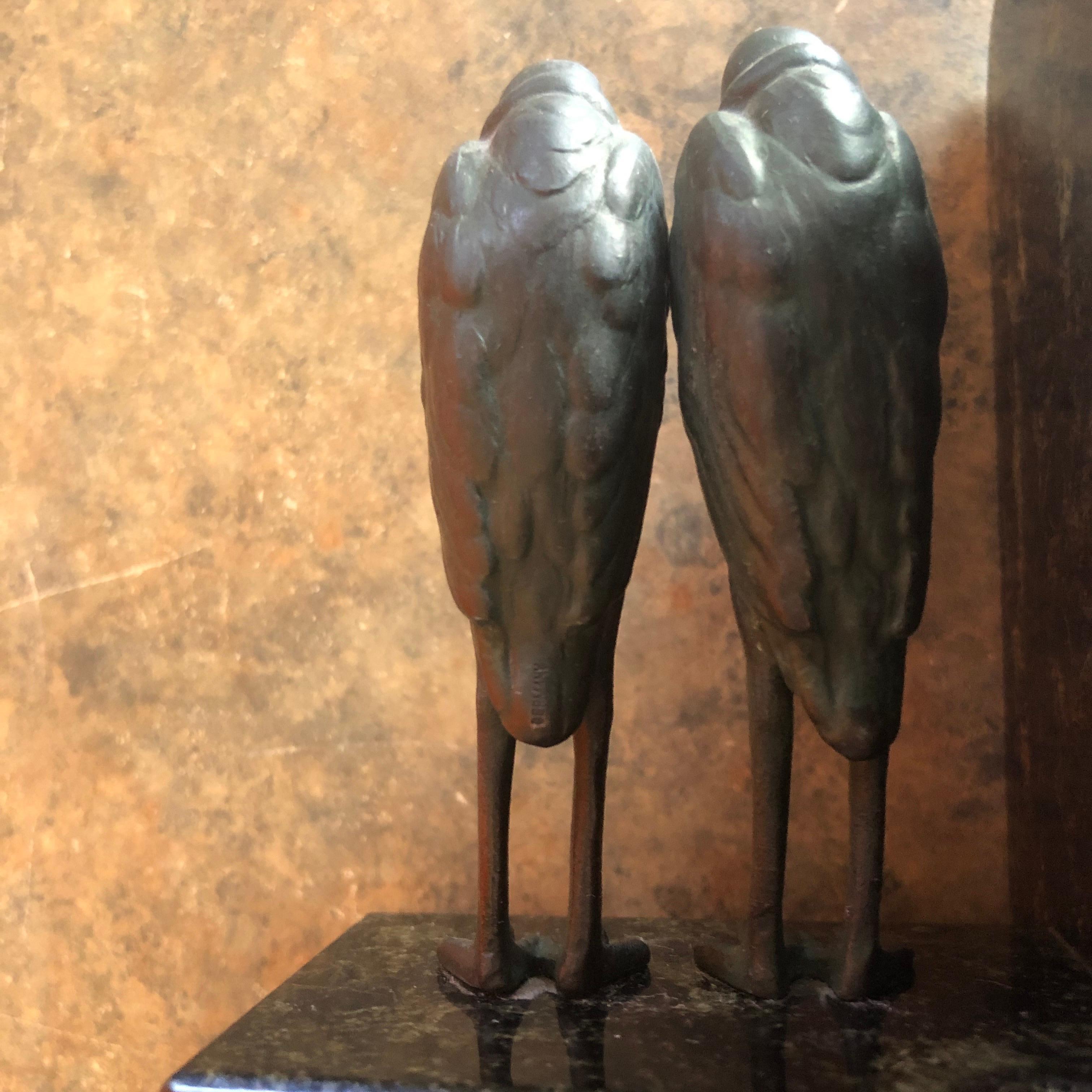 Pair of Marabou Stork Art Deco Bookends in the Style of Marcel-Andre’ Bouraine 5