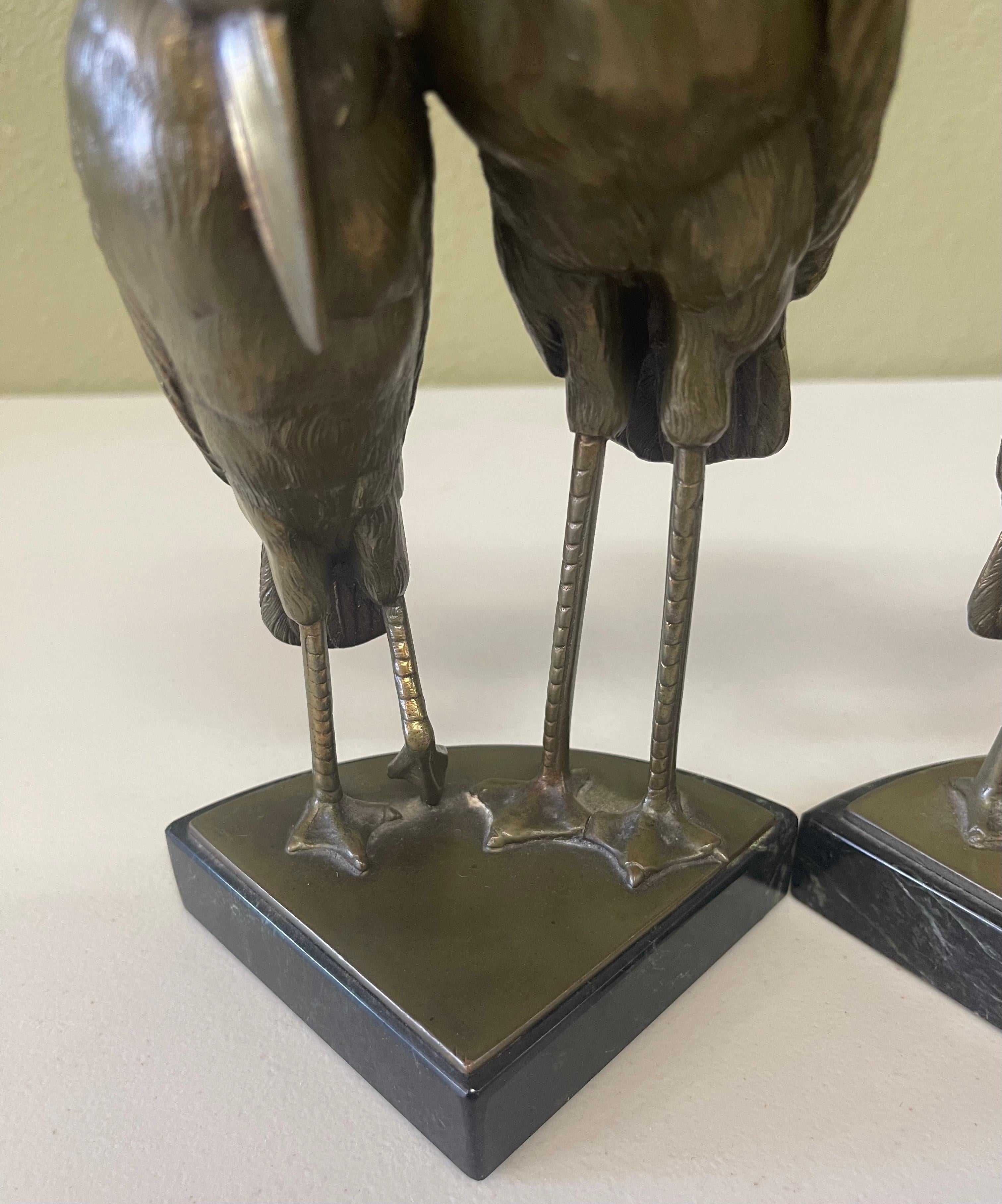 Pair of Marabou Stork Art Deco Bookends in the Style of Marcel-Andre’ Bouraine 6