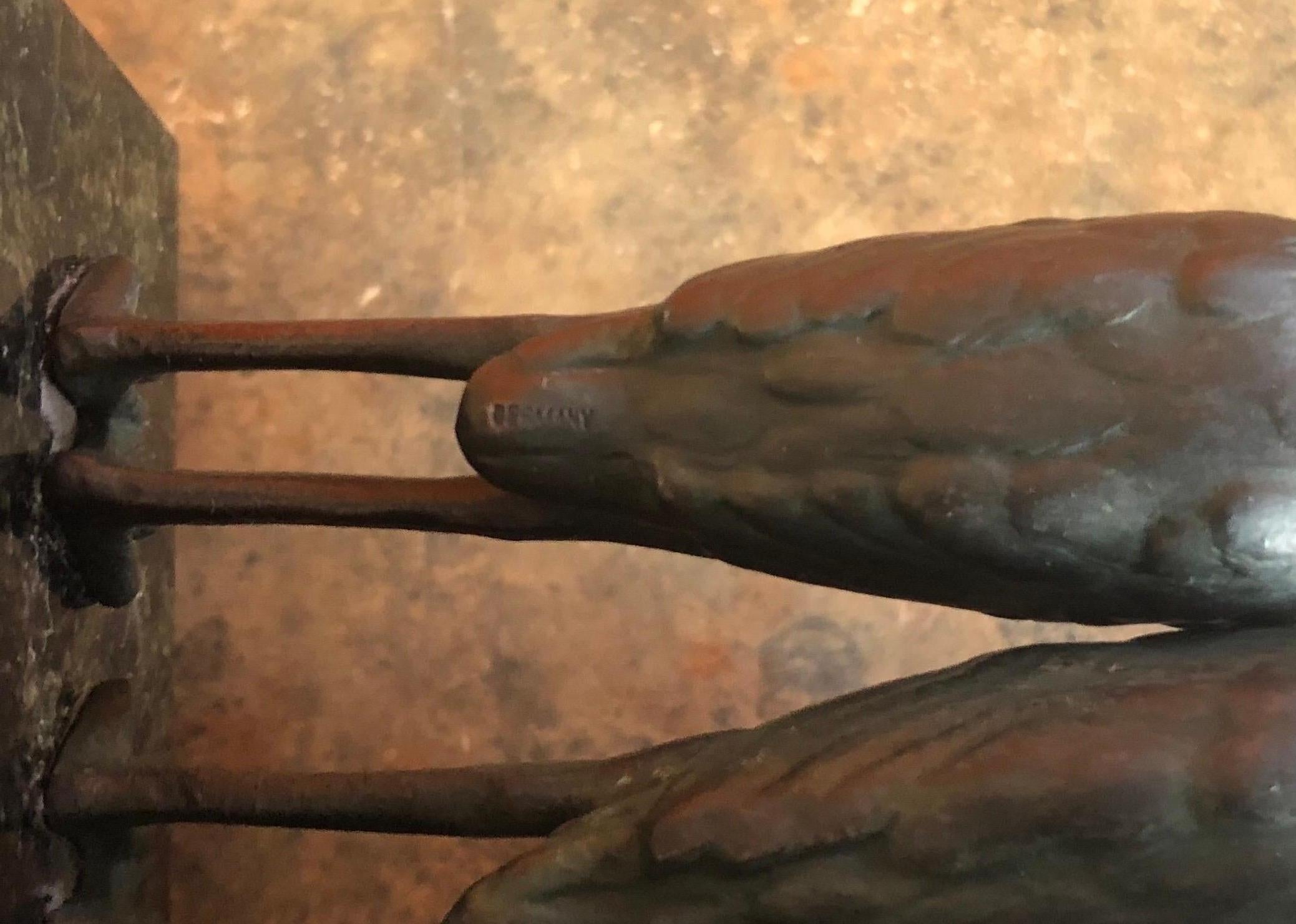 Pair of Marabou Stork Art Deco Bookends in the Style of Marcel-Andre’ Bouraine 6