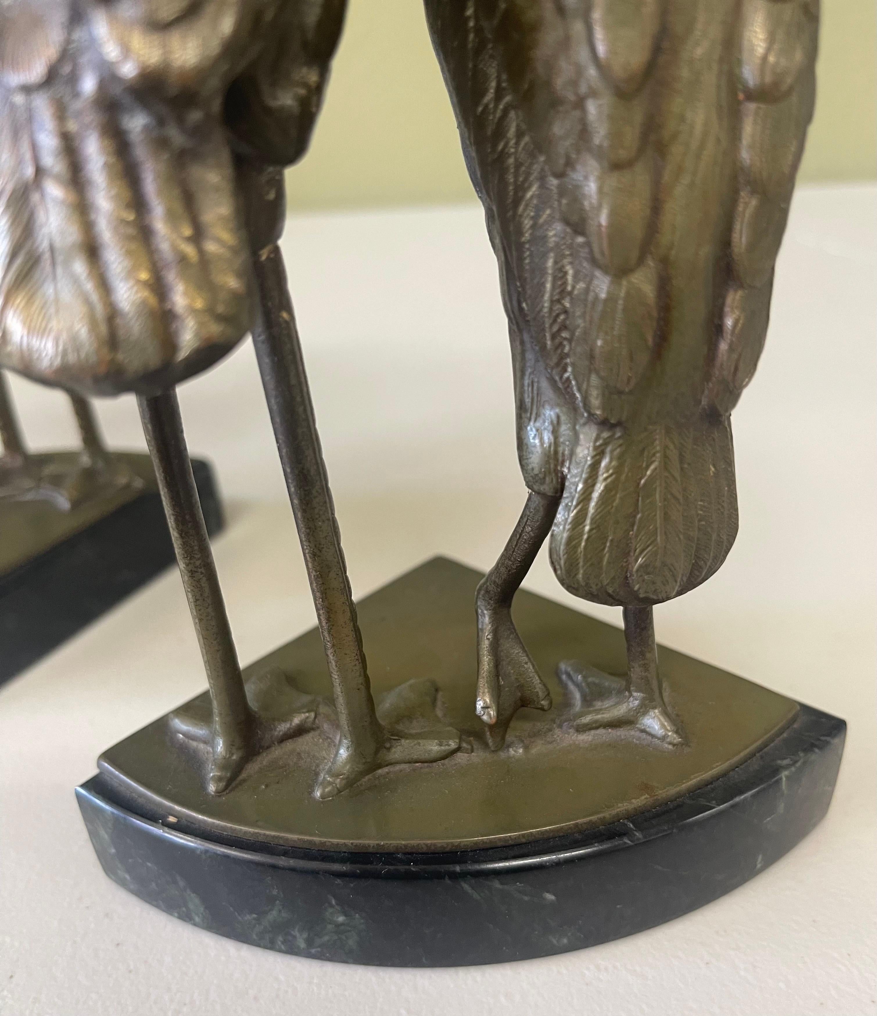 Pair of Marabou Stork Art Deco Bookends in the Style of Marcel-Andre’ Bouraine 7