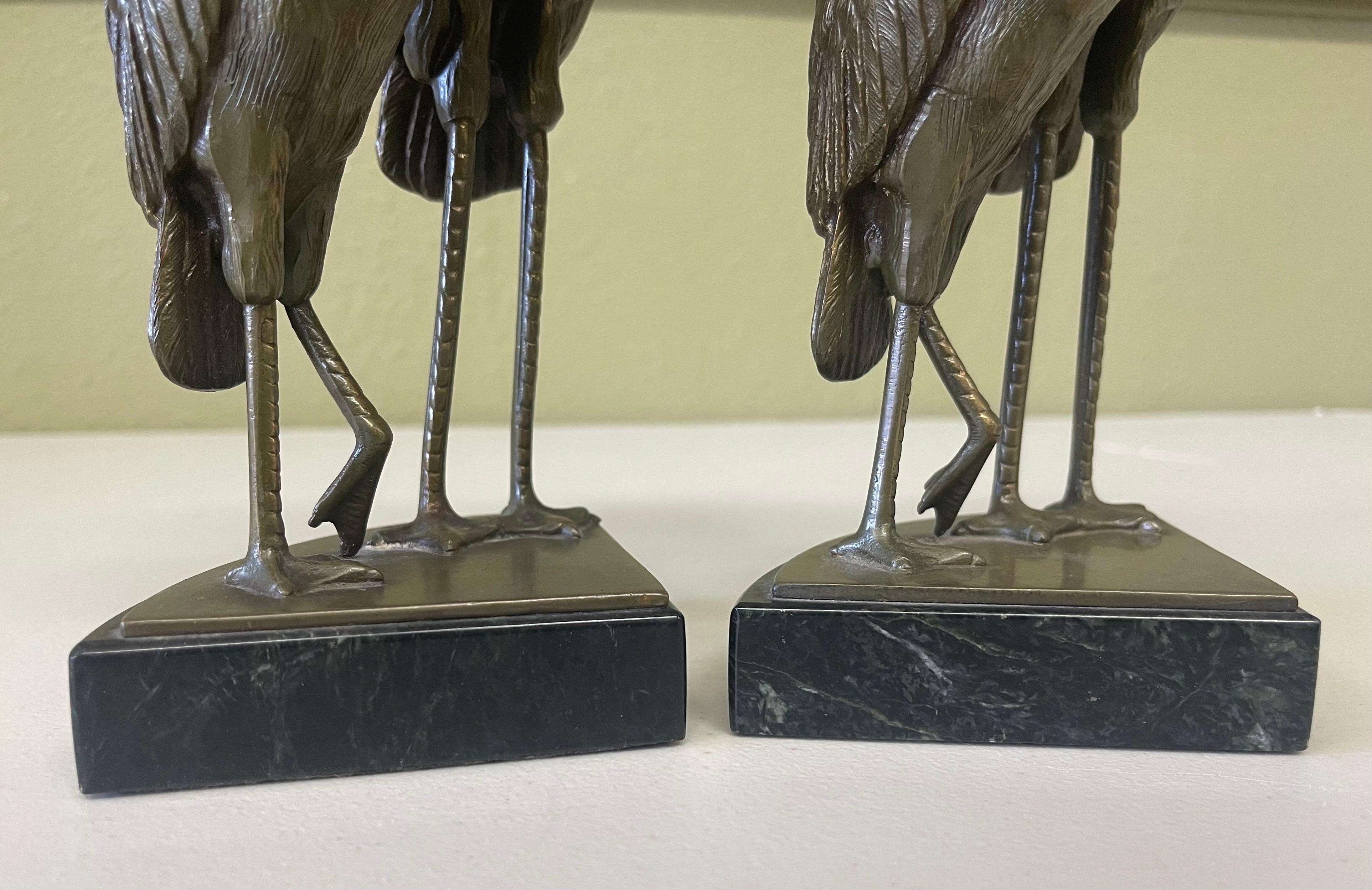 Pair of Marabou Stork Art Deco Bookends in the Style of Marcel-Andre’ Bouraine 1