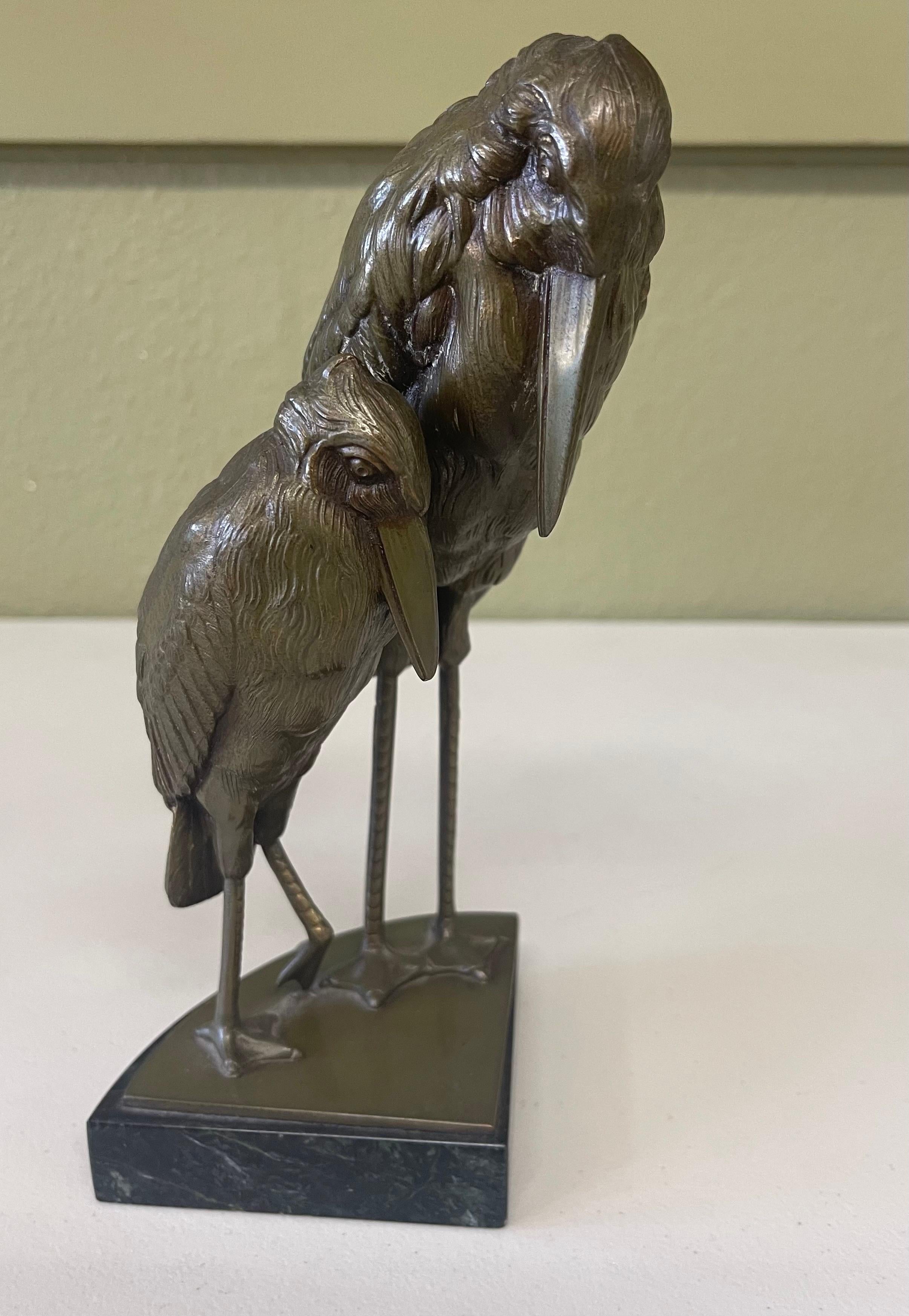 Pair of Marabou Stork Art Deco Bookends in the Style of Marcel-Andre’ Bouraine 2
