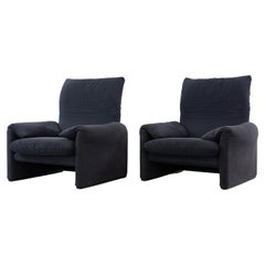 Pair of Maralunga Easy Chairs by Vico Magistretti for Cassina