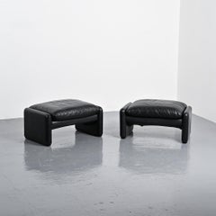 Pair of Maralunga ottomans by Vico Magistretti for Cassina, Italy, 1973