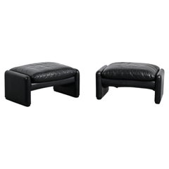 Pair of Maralunga ottomans by Vico Magistretti for Cassina, Italy, 1973