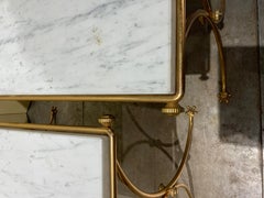 Pair of marble and brass side tables France 1970