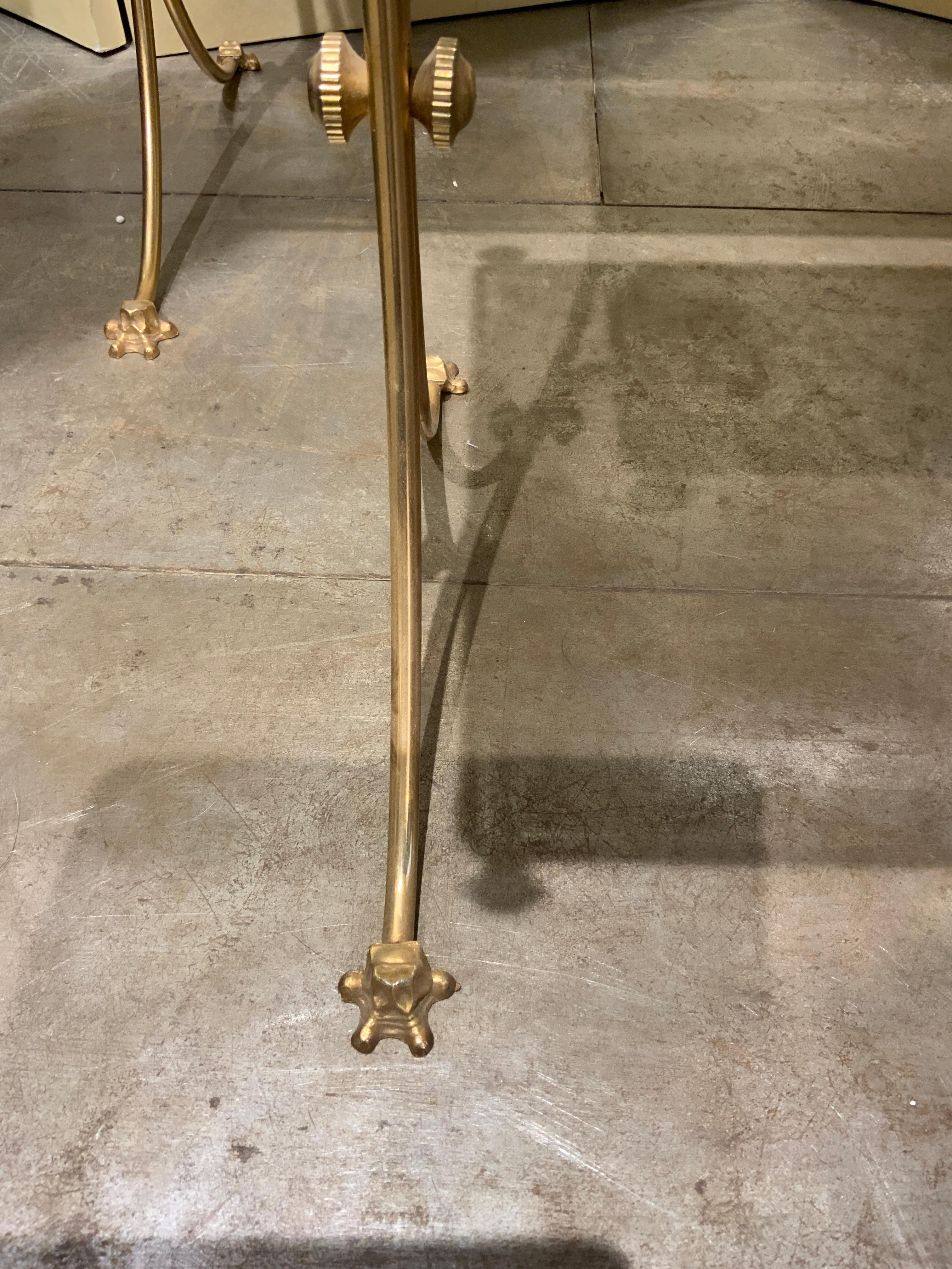 French Pair of marble and brass side tables France 1970