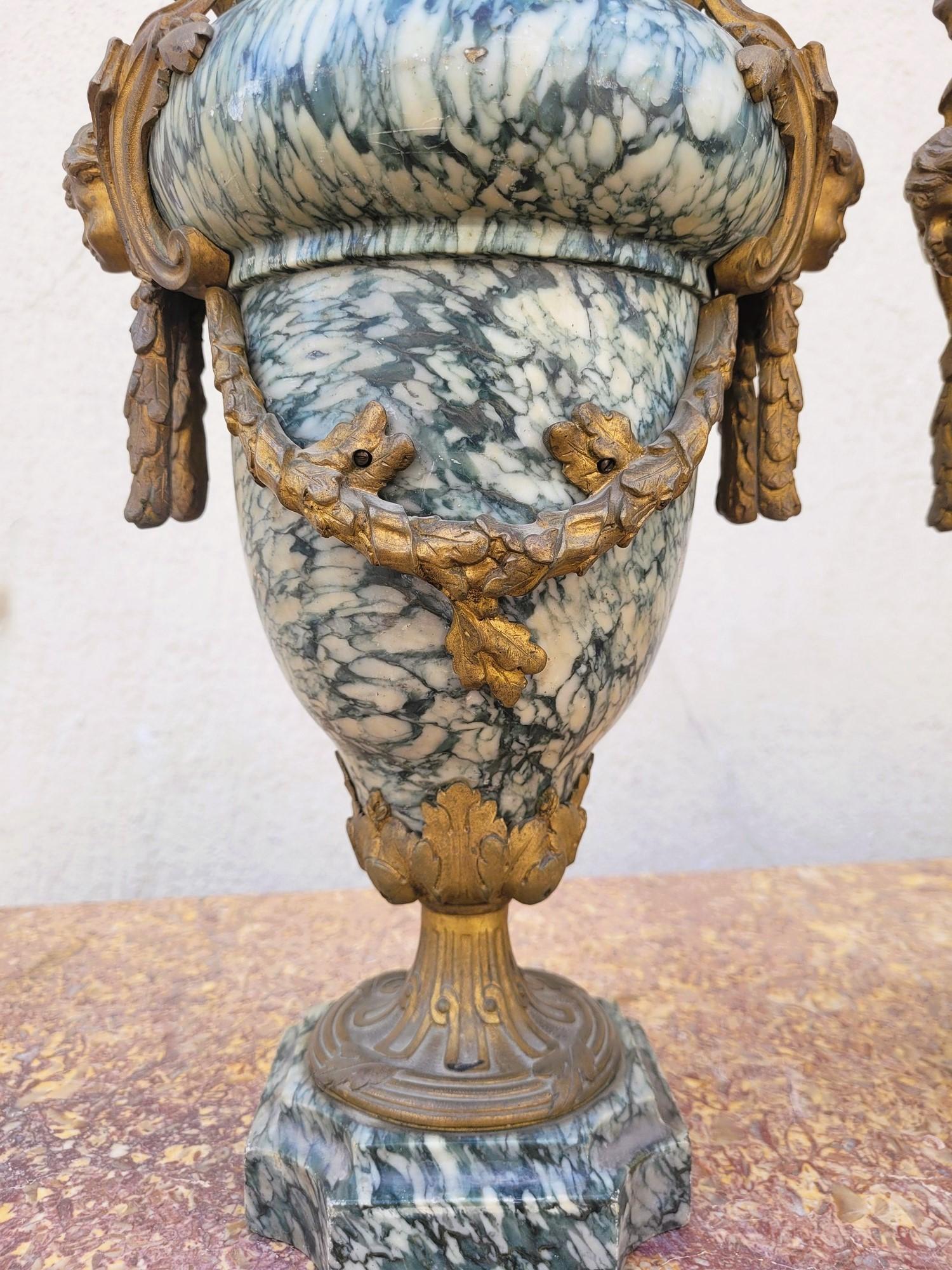 Coppia di cassette in marmo e bronzo, XIX secolo in vendita 5