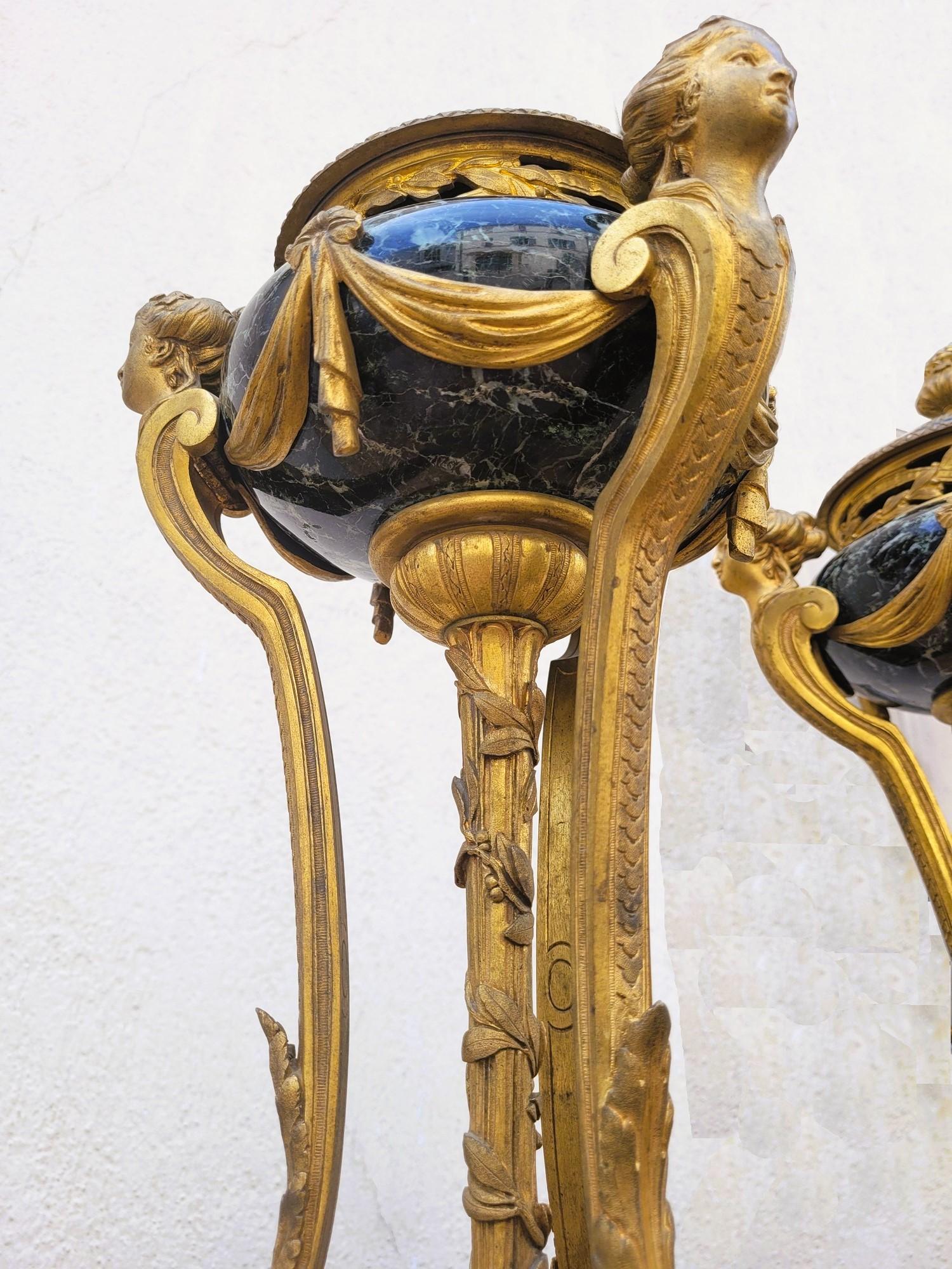 Coppia di cassette in marmo e bronzo, XIX secolo in vendita 9