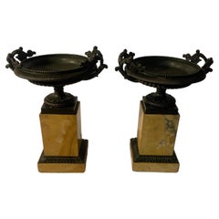 Pair of Marble and Bronze Coupes