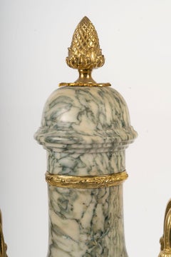 Pair of Marble and Gilt Bronze Cassolettes, Napoleon III Period.