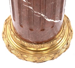 Pair of Marble and Ormolu Pedestals in the Form of an Ionic Pillar