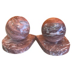 Pair of Marble Art Deco Sphere Bookends