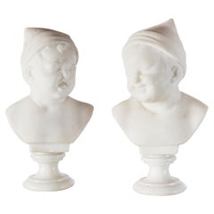 Antique Pair of Marble Baby Busts, Italy, circa 1890